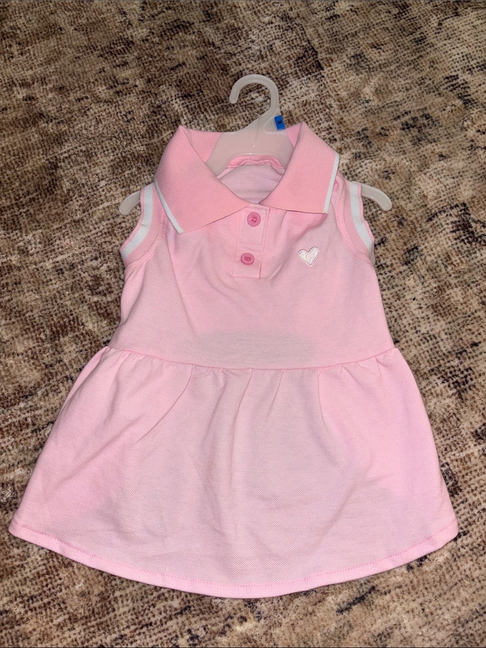 NWT Pets Baby Pink Sleeveless Polo Dress with Heart Accent